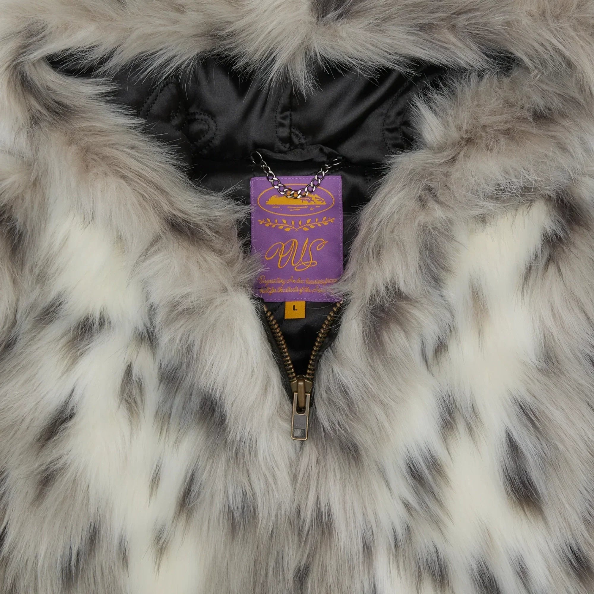 Corteiz Pelzjacke mit Kapuze Multi