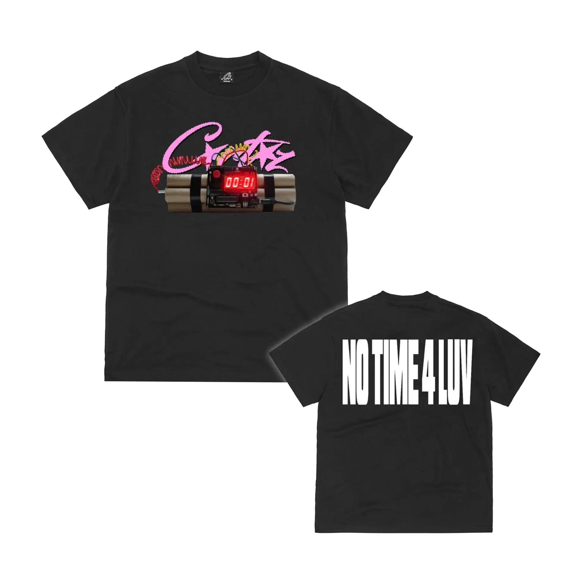 Corteiz No Time 4 Luv Tee Schwarz
