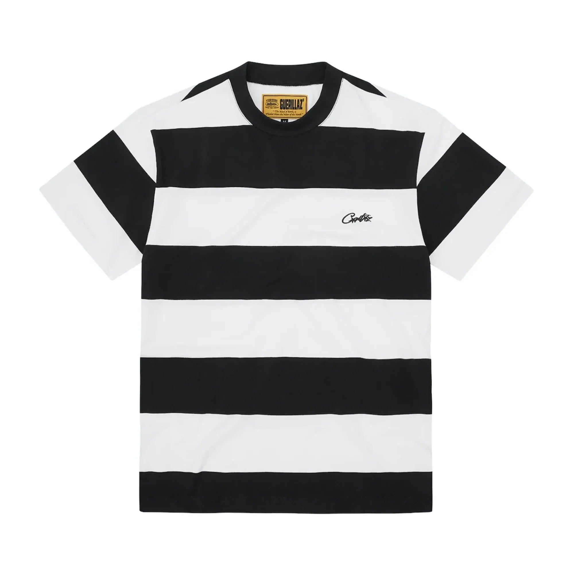 Corteiz Gestreiftes T-Shirt Schwarz