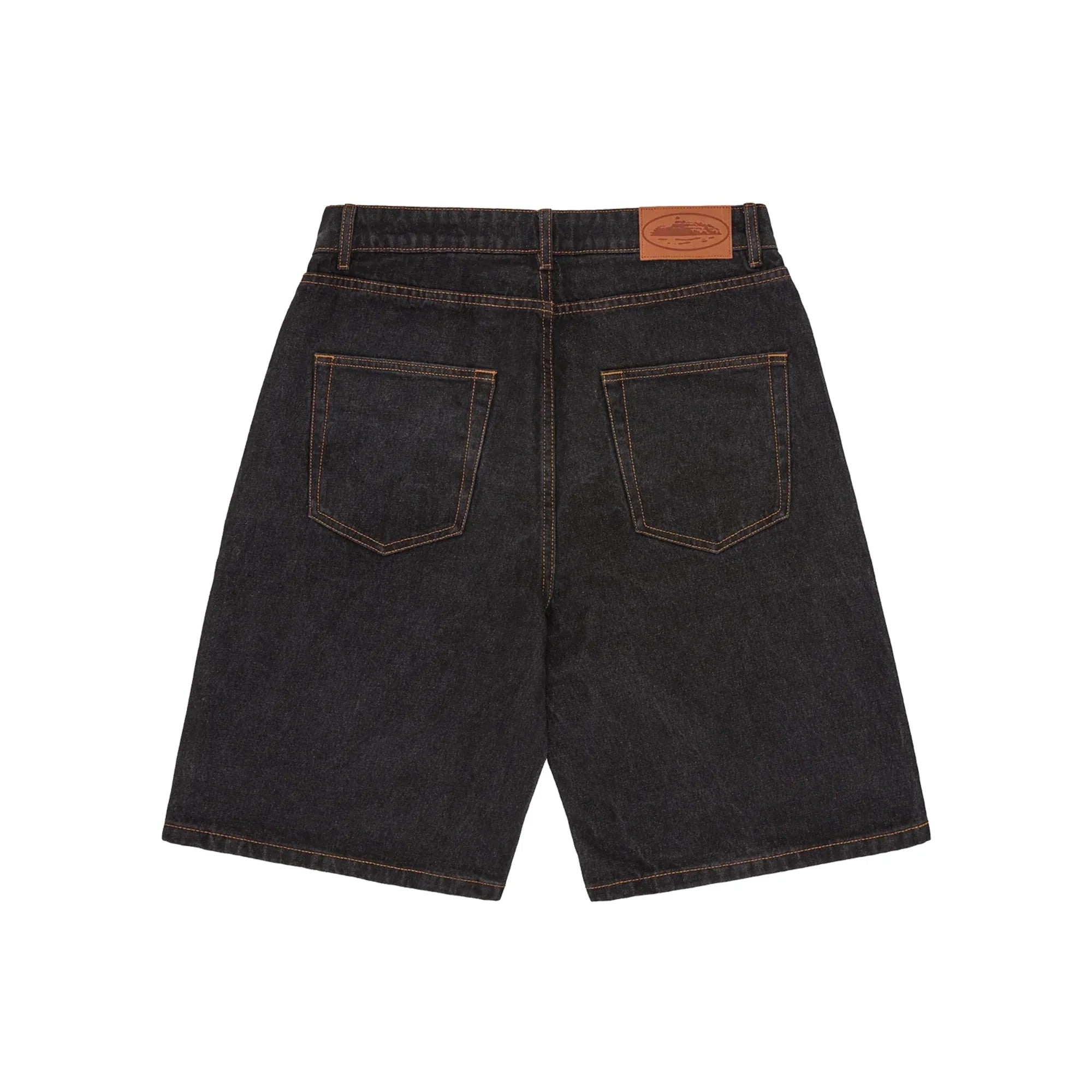 Corteiz – Alcatraz – Baggy-Jeansshorts in verwaschenem Schwarz