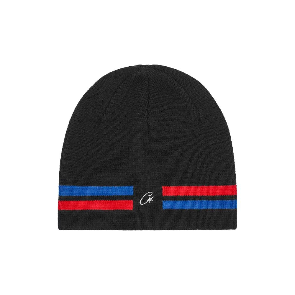 Corteiz VVS Beanie Schwarz/Rot/Blau