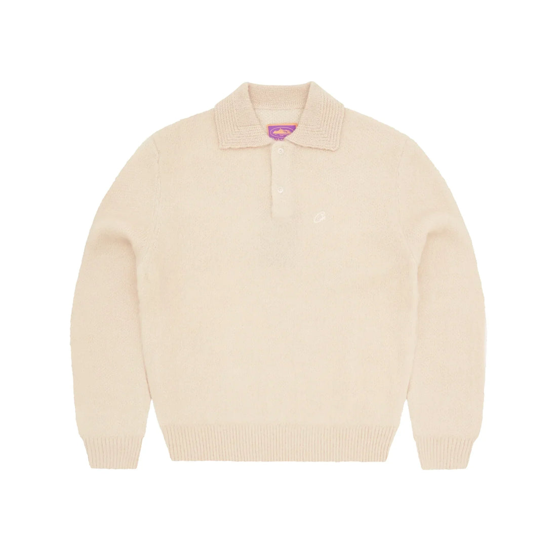 Corteiz Mohair-Pullover mit flauschigem Kragen, Creme