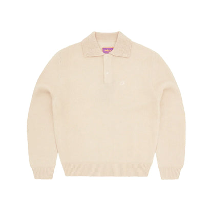 Corteiz Mohair-Pullover mit flauschigem Kragen, Creme