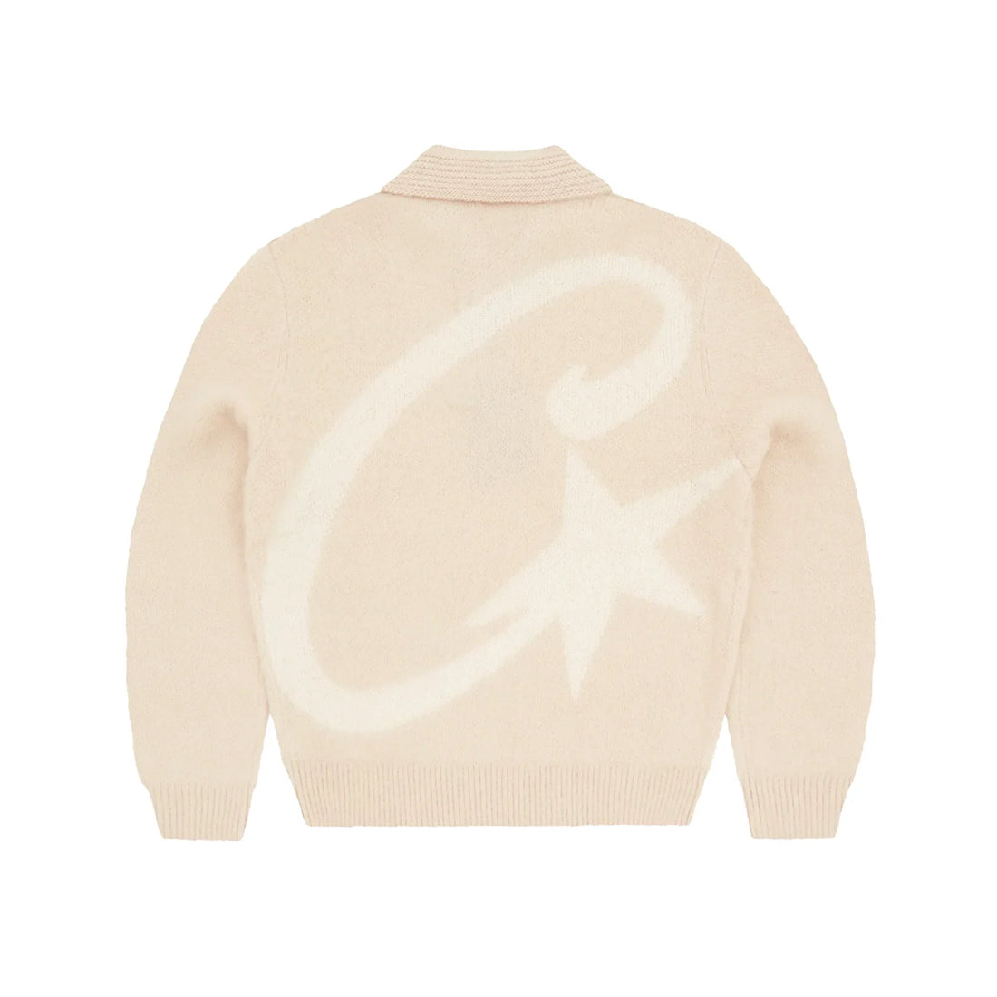 Corteiz Mohair-Pullover mit flauschigem Kragen, Creme