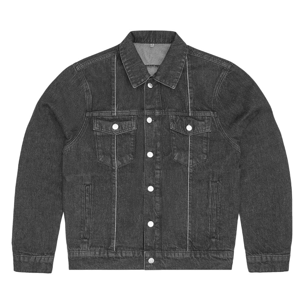 Corteiz C-Star Stitch-Down Jeansjacke Schwarz
