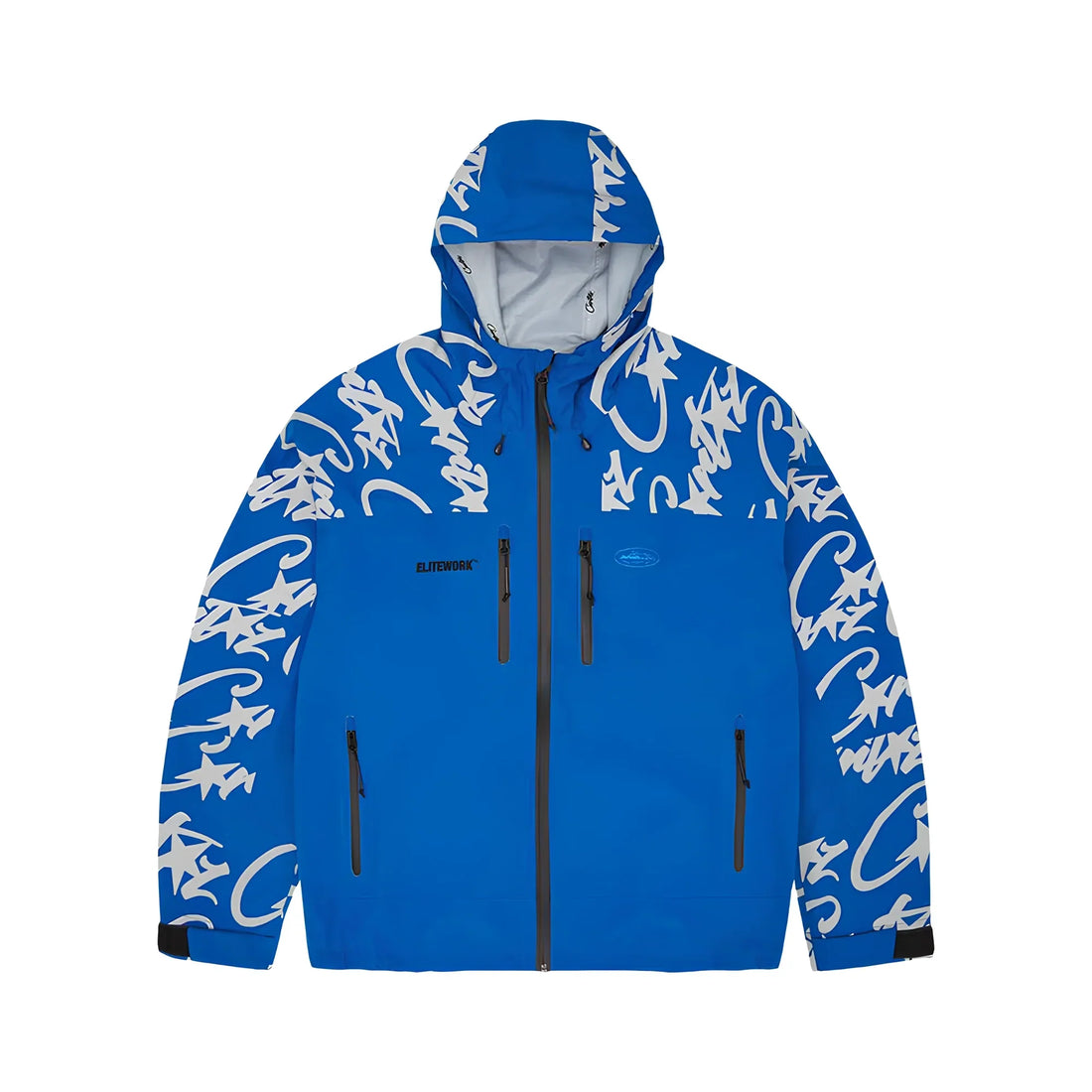 Wasserdichte Shelljacke Corteiz Elitework Königsblau