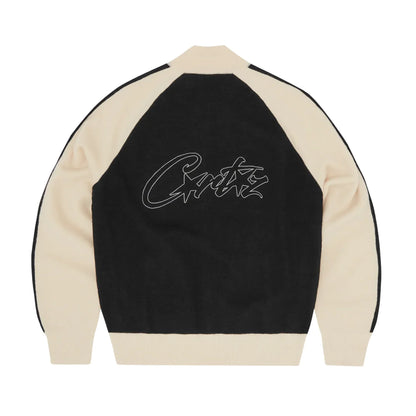 Corteiz Knit Zip Up V2 Schwarz/Creme