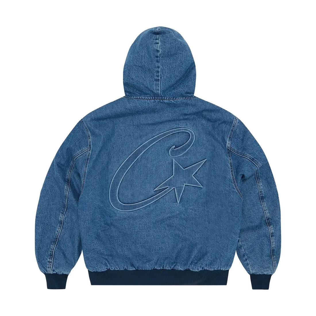 Corteiz CRTZ Geprägte C-Star Denim Arbeitsjacke Blau