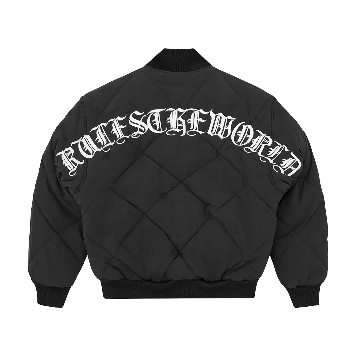 Corteiz CRTZ Olde English Stepp-Bomberjacke Schwarz