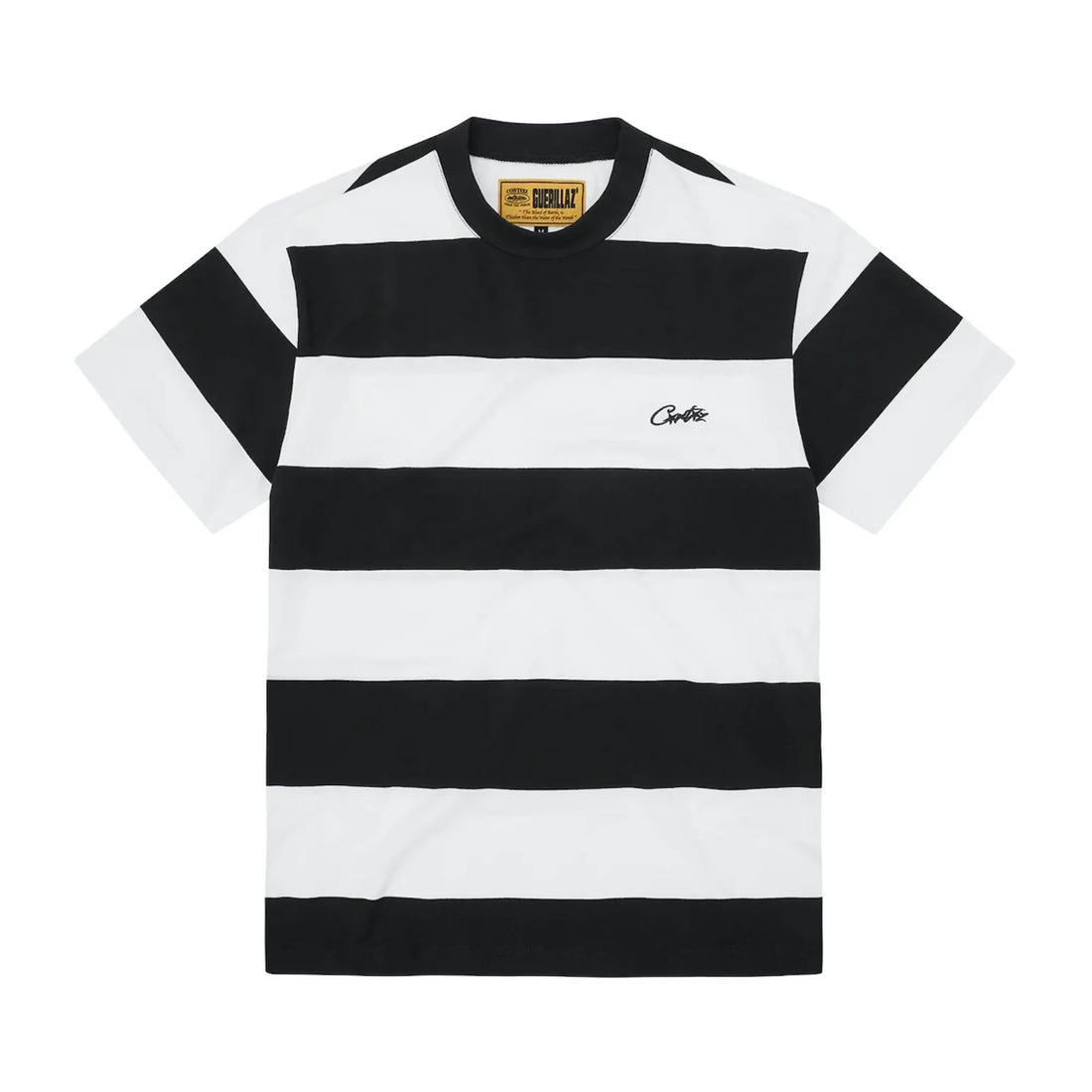 Corteiz Gestreiftes T-Shirt Schwarz