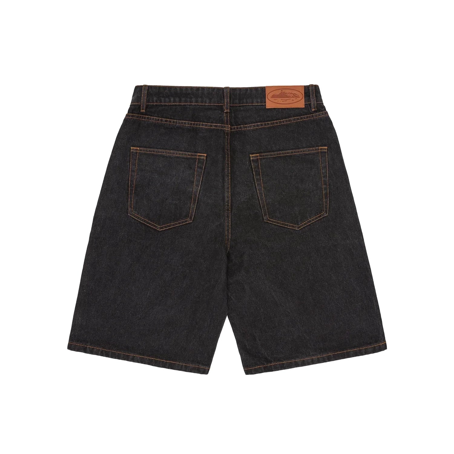 Corteiz – Alcatraz – Baggy-Jeansshorts in verwaschenem Schwarz