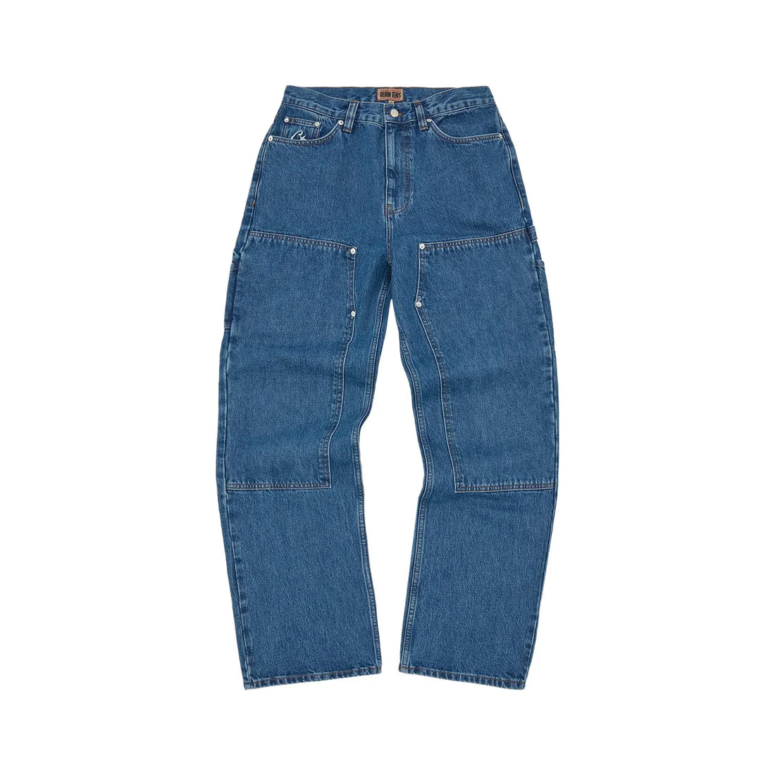 Corteiz CRTZ Geprägte C-Star Denim Arbeitshose Blau