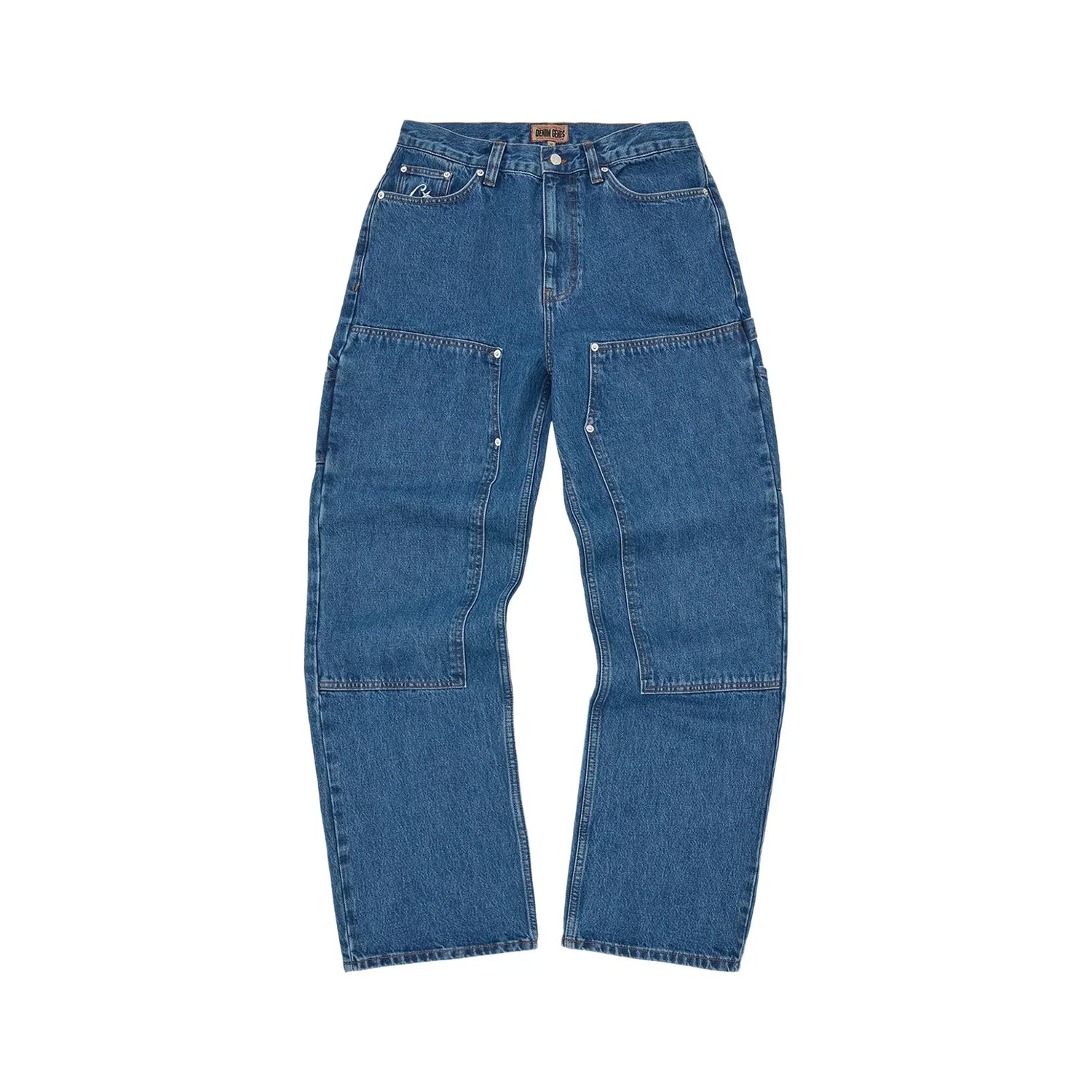 Corteiz CRTZ Geprägte C-Star Denim Arbeitshose Blau