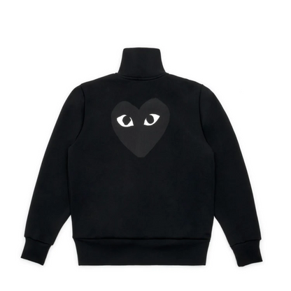 Comme des Garcons Play Big Black Heart Zip Up Sweatshirt Schwarz 