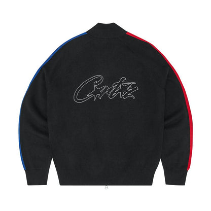 Corteiz VVS Knit Zip Schwarz/Rot/Blau