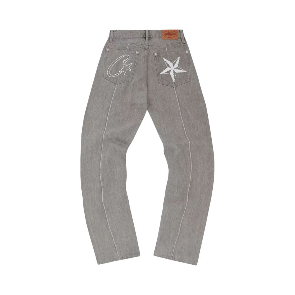 Corteiz C-Star Denim Jeans Grau