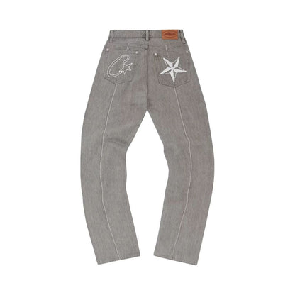 Corteiz C-Star Denim Jeans Grau