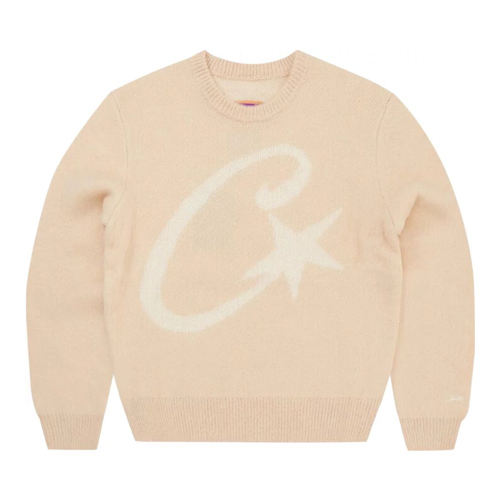 Corteiz C Star Mohair-Strickpullover Creme